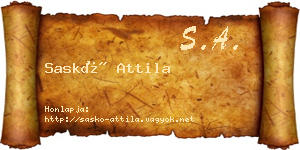 Saskó Attila névjegykártya